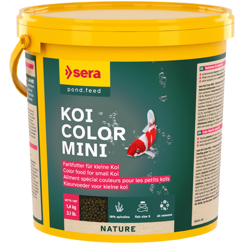 Barība dīķa zivīm - Sera KOI Color Mini, 3800ml (930g)