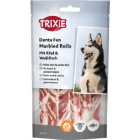 Gardums suņiem - Trixie Denta Fun Marbled Beef Chewing Rolls, 12 cm, 6gab/70 g