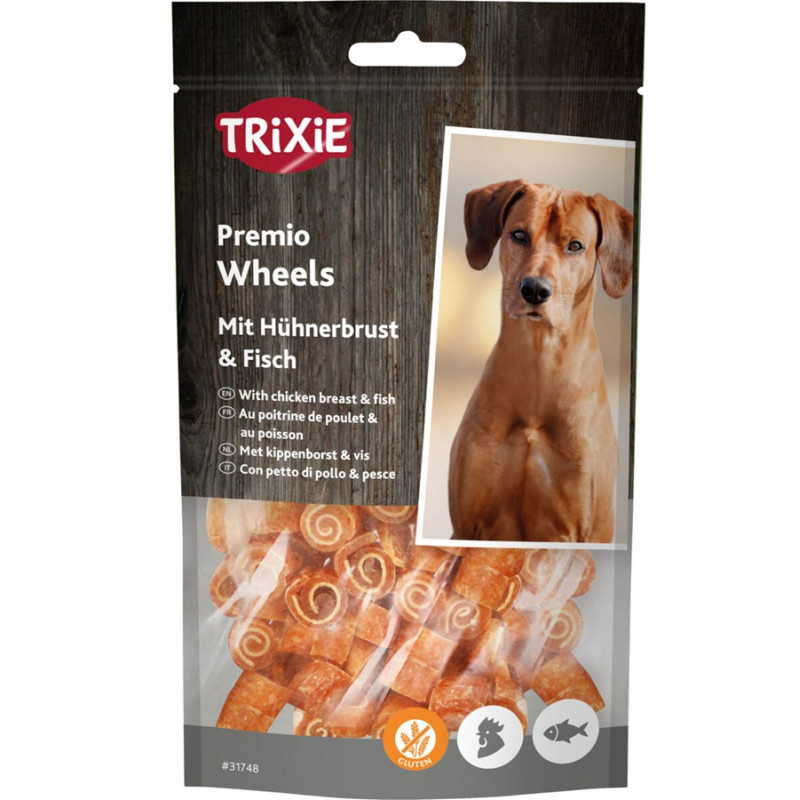 Gardums suņiem - Trixie Premio Fish Chicken Wheels, 75 g