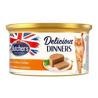 Konservēta barība kaķiem - Butchers WCC Classic DD chicken/turkey mousse 85g
