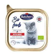 Konservēta barība kaķiem - Butchers WAC BIO beef 85g  