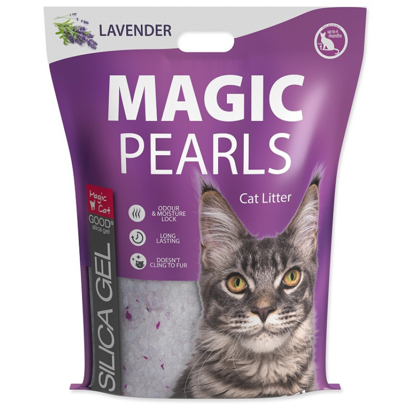 Silikona pakaiši kaķu tualetei – Magic Pearl Lavender, 16 l