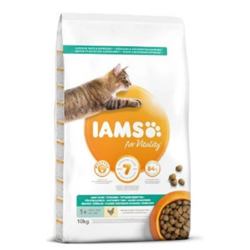 Sausā barība kaķiem - IAMS CAT ADULT WEIGHT CONTROL (LIGHT/STERYLISED) CHICKEN, 10 KG