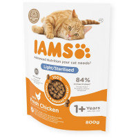 Sausā barība kaķiem - IAMS CAT ADULT STERILIZED CHICKEN, 800 gr