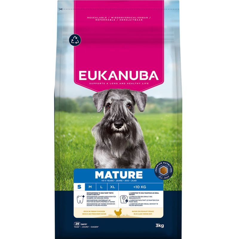 Sausa barība suņiem - Eukanuba Mature and Senior, Small/Medium, Chicken, 3 kg