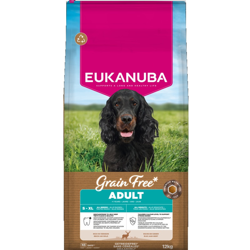 Sausa barība suņiem - Eukanuba Adult All Grain Free Venison 12kg