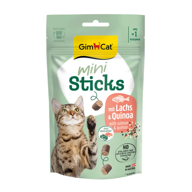 Лакомство для кошек - GimCat Mini Sticks With Salmon & Quinoa 50g