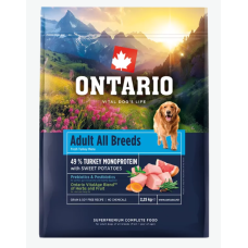 Barība suņiem – Ontario Adult All Breeds, Monoprotein, Turkey and Sweet Potatoes, 2,25 kg