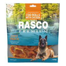 Gardums suņiem - Rasco Premium Snack cod rolls coated with chicken meat 500 gr