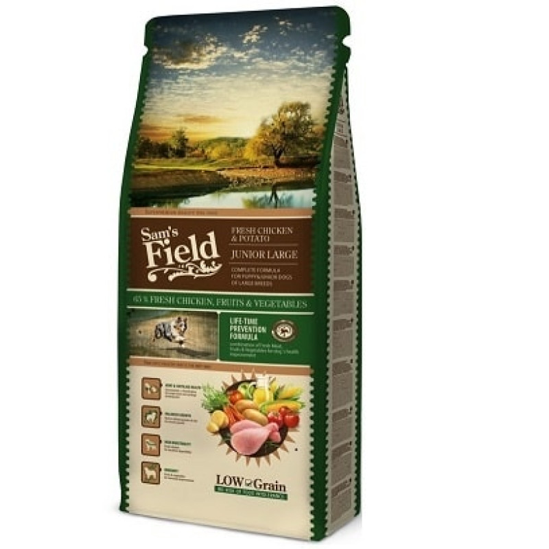 Sausa barība kucēniem - Sams Field Fresh Chicken and Potato Junior Large, 13 kg