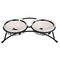 Paliknis ar bļodām - Trixie Eat on Feet bowl set, 2 × 0.25 l/, ø 13 cm
