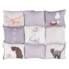 Guļvieta dzīvniekiem : Trixie Patchwork blanket Cat, 55 × 45 cm, grey