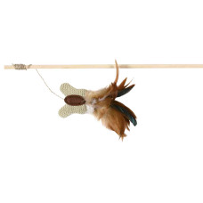 Rotaļlieta kaķiem : Trixie Playing rod with butterfly and feathers, 45 cm