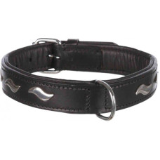 Kakla siksna : Trixie Active collar with studs, leather, M–L: 42–48 cm/25 mm, black