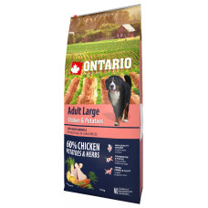 Sausa barība suņiem - Ontario Dog Adult Large Chicken and Potatoes, 12 kg