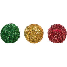 Ziemassvētku rotaļlieta : Trixie Xmas rattling balls, plastic/polyester, ø 4 cm, 3 pcs.