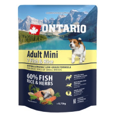 Sausa barība suņiem - Ontario Dog Adult Mini Fish and Rice, 750 gr