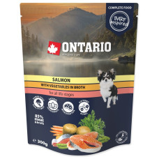 Konservi suņiem : Ontario Dog Salmon with vegetables in broth, 300g