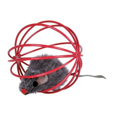 Rotaļlieta kaķiem - Trixie Assortment Plush Mice in a Wire Ball 6cm