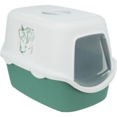 Slēgta kaķu tualete - Trixie Vico cat litter tray printed, with hood, 40 × 40 × 56 cm, green/white