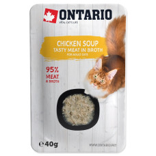 Konservi kaķiem – Ontario Soup Adult Chicken with Vegetables, 40g