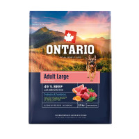 Barība suņiem – Ontario Adult Large, Beef and Brown Rice, 2,25 kg