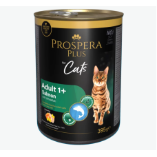 Konservi kaķiem – Prospera Plus Cat Meat Paté Adult 1+, Salmon with Whitefish, 395 g