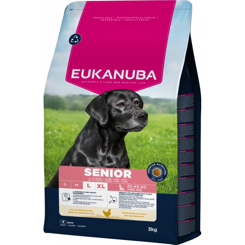 Sausa barība suņiem - Eukanuba Senior Large Breed Chicken, 3 kg