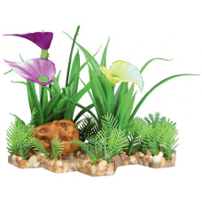 Dekors akvārijem : Trixie plant in gravel bed / Ūdensaugi ar grunts pamatni 28 cm