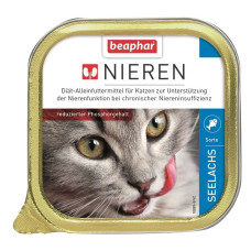 Pilnvērtīga diētiska kaķu barība (pastēte) : Beaphar NIERDIEET SEELACHS 100G .