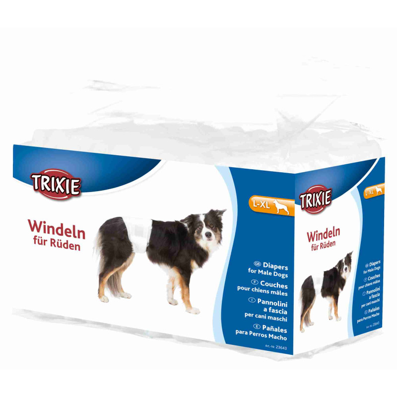 Autiņbiksītes suņiem - Trixie Diapers for male dogs, S–M, 12 gab