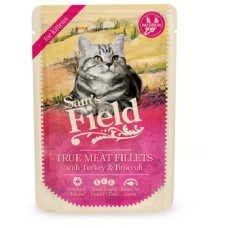 Konservēta barība kaķēniem : Sams Field CAT POUCH for kittens with Turkey/Broccoli 85g.