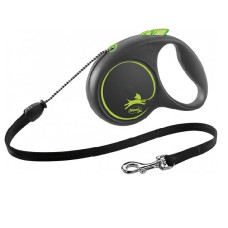 Inerces pavada suņiem – Trixie Flexi BLACK DESIGN, cord leash, S: 5 m, green