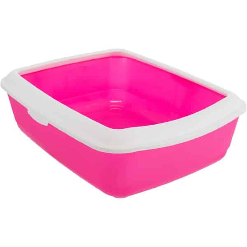 Kaķu tualete : Trixie Classic cat litter tray, with rim, 37 × 15 × 47 cm, pink/white
