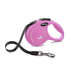 Inerces pavada suņiem:  Trixie Flexi New CLASSIC, tape leash, XS: 3 m, pink, up to 12 kg