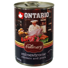 Konservi suņiem : Ontario Dog Culinary Minestrone Chicken and Pork 400g