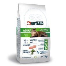 Sausā barība kaķiem - Ontario Cat Adult Castrate, 2 kg