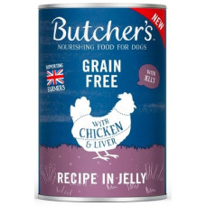 Konservi suņiem : Butchers  DOG Original Recipe with chicken in Jelly 400g
