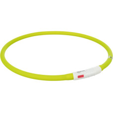 Atstarojoša kaklasiksna suņiem – Trixie Flash light ring USB, silicone, XS–XL: 70 cm/ø 10 mm, green