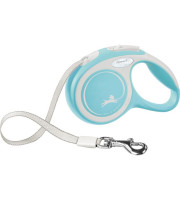 Inerces pavada suņiem - Trixie Flexi New COMFORT, tape leash, XS: 3 m, up to 12kg, light blue. 