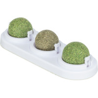 Gardumi kaķiem - Trixie Matatabi play balls with holder, catnip, ø 5 cm