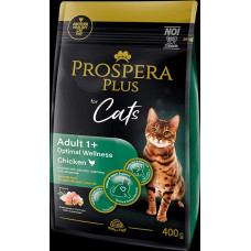 Barība kaķiem – Prospera Plus Adult 1+ Chicken Optimal Wellness, 0,4 kg