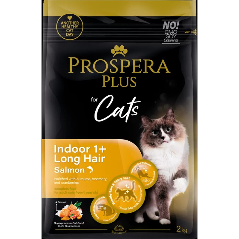 Корм для кошек – Prospera Plus Indoor 1+ Salmon Long Hair, 2 кг