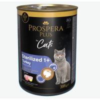 Konservi kaķiem – Prospera Plus Cat Meat Paté Sterilized 1+, Turkey with Lamb, 395 g