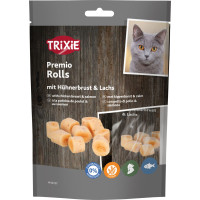 Gardumi kaķiem - Trixie Premio Rolls with Chicken Breast & Salmon, 50 g