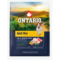Barība suņiem – Ontario Adult Mini, Fish and Brown Rice, 2,25 kg