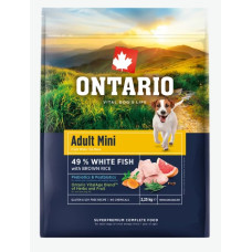 Barība suņiem – Ontario Adult Mini, Fish and Brown Rice, 2,25 kg