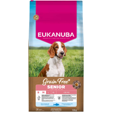 Sausa barība suņiem - Eukanuba Senior Small & Medium, Grain Free, ocean fish 12 kg