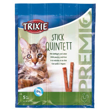 Gardumi kaķiem : Trixie Premio Quadro Sticks anti hairball, ar vistas gaļu un aknām, 5*5 g