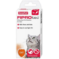 Līdzeklis pret blusām, ērcēm kaķiem : Beaphar Fiprotec cat, 1pip.; bezrecepšu vet.zāles